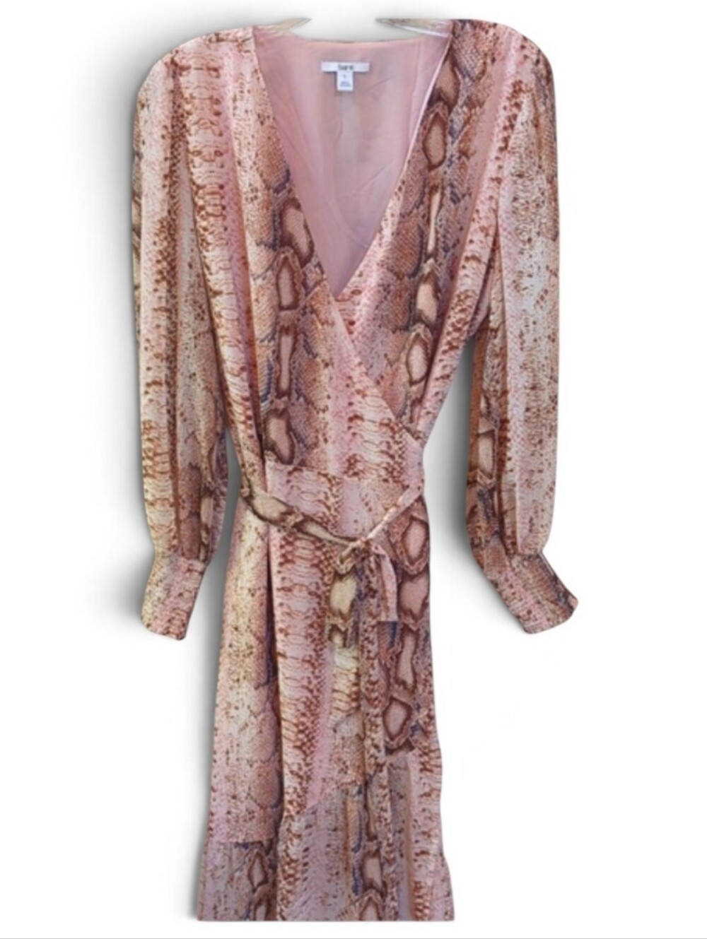 bar lll, reptile/snake print Maxi wrap dress. Sz Lg